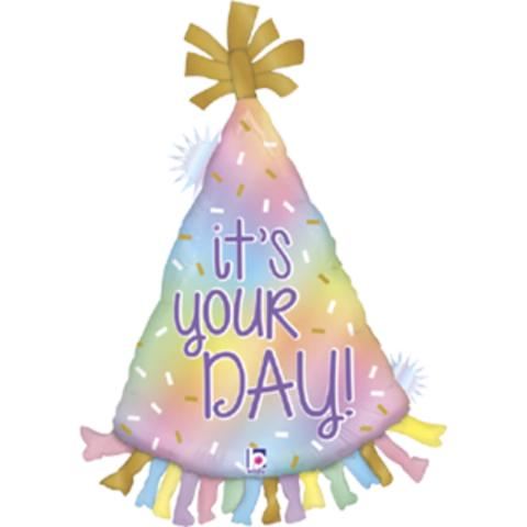 BALÃO METALIZADO CHAPÉU DE FESTA OPALA 34"(APROX.86CM) - 01 UNIDADE