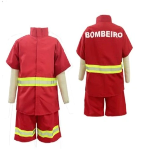 FANTASIA BOMBEIRO COM BERMUDA TAMANHO 06 - 01 UNIDADE