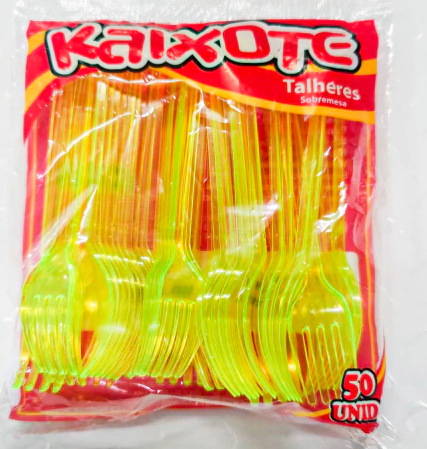 GARFO SOBREMESA AMARELO FLUOR COM 50 UNIDADES - 01 UNIDADE