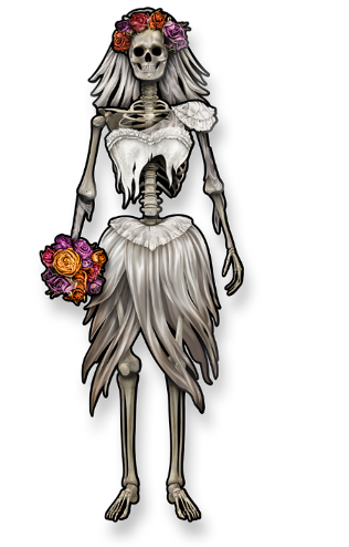 DECORAÇÃO DE PENDURAR ESQUELETO NOIVA HALLOWEEN - 01 UNIDADE