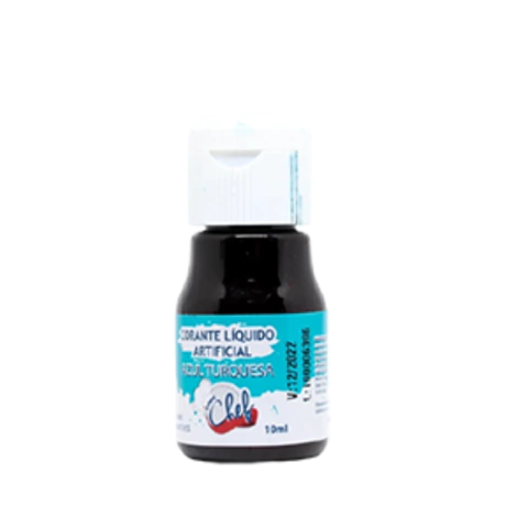 CORANTE LÍQUIDO ARTIFICIAL AZUL TURQUESA 10ML - 01 UNIDADE