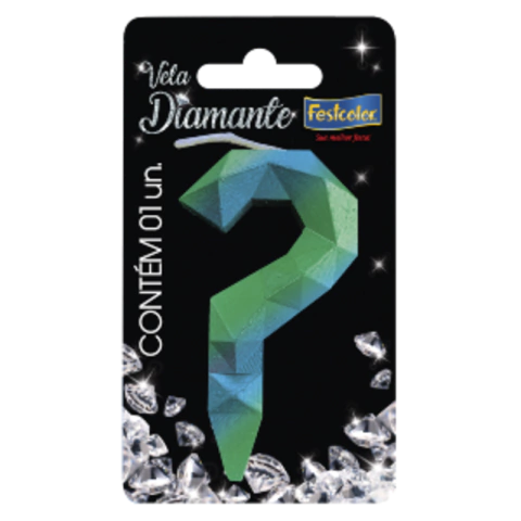 VELA DIAMANTE AZUL E VERDE N° ? - 01 UNIDADE