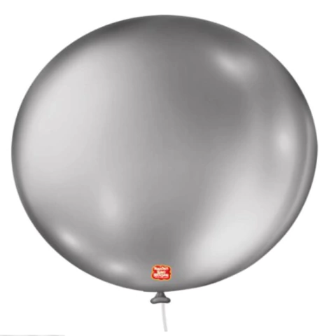 BALÃO 5 METALLIC BALLOON PRATEADO PACOTE C25 UNIDADES - 01 UNIDADE
