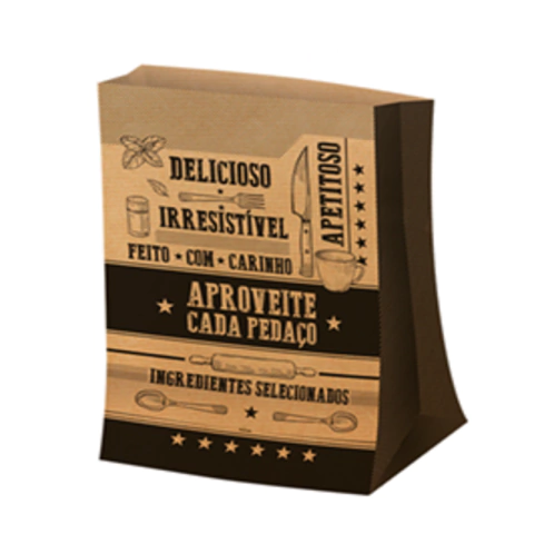 SACO PARA VIAGEM P FRASES KRAFT - 50 UNIDADES