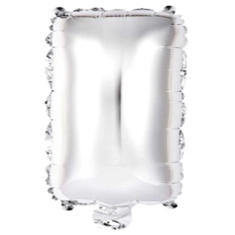 BALÃO METALIZADO DE VARETA LETRA I PRATA 16" - 01 UNIDADE