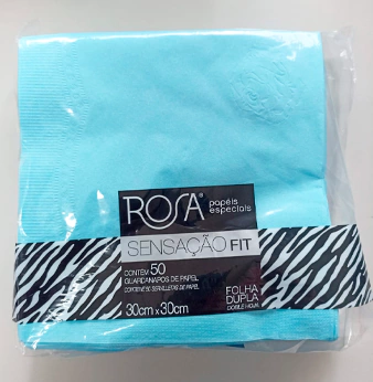 GUARDANAPO 30X30 AZUL CLARO - 01 UNIDADE