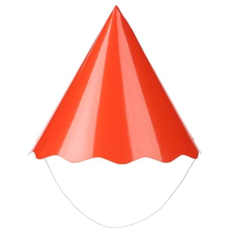 CHAPÉU DE PAPEL LISO VERMELHO C/08 UNIDADES - 01 UNIDADE