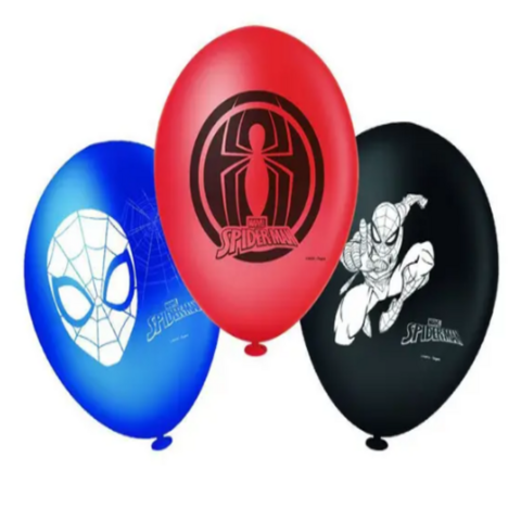 BALÃO LATÉX REDONDO 9" SPIDER MAN ANIMAÇÃO C/25 UNIDADES - 01 UNIDADE