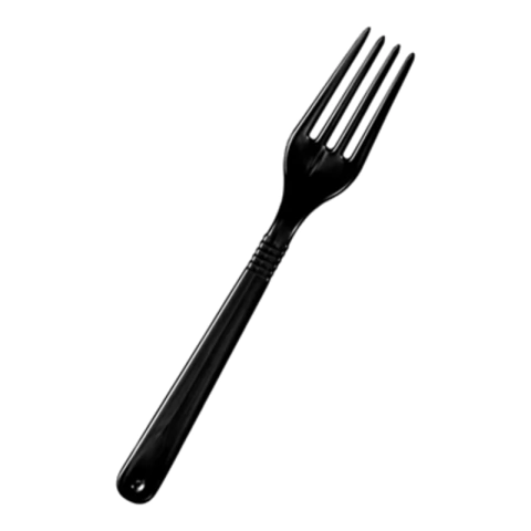 GARFO PLÁSTICO DESCARTÁVEL DE REFEIÇÃO PRETO - 50 UNIDADES