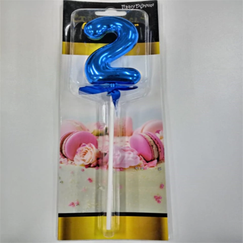 CAKE TOPPER NÚMERO 2 AZUL - 01 UNIDADE