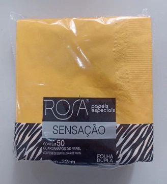 GUARDANAPO 23X23 AMARELO - 01 UNIDADE