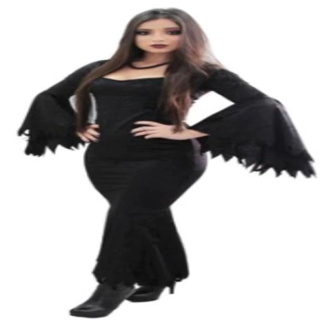 FANTASIA MORTICIA VELUDO MOLHADO ADULTO TAMANHO M - 01 UNIDADE