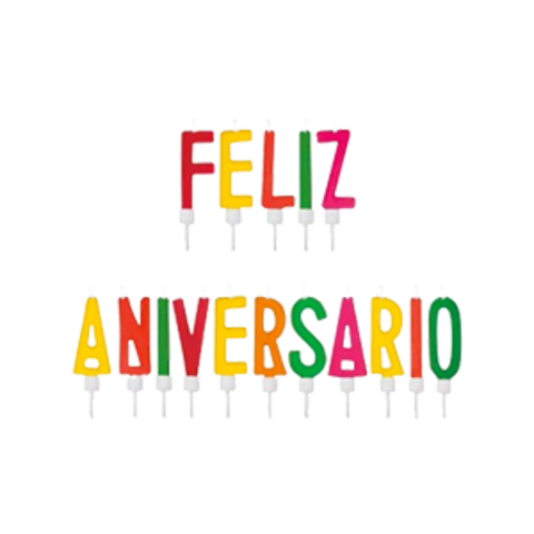 VELA FELIZ ANIVERSÁRIO PALITO COLORIDA - 01 UNIDADE