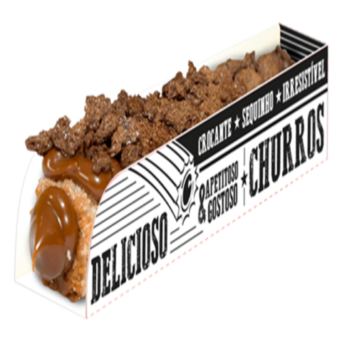 CAIXA PARA CHURROS FRASES BRANCO E PRETO - 50 UNIDADES