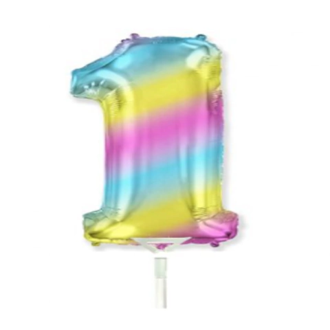 BALÃO METALIZADO NÚMERO 1 GRADIENT 14" - 01 UNIDADE