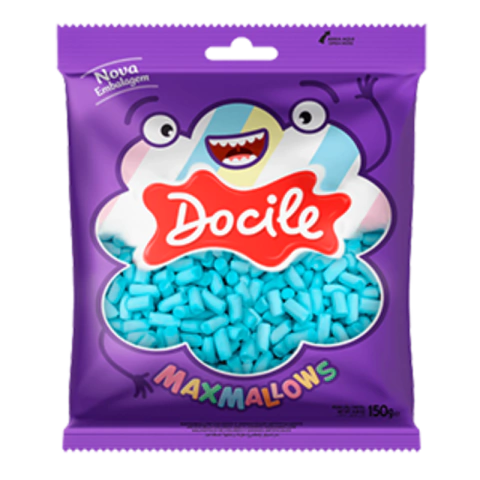 MARSHMALLOW MINI TUBO AZUL BAUNILHA 150G - 01 UNIDADE