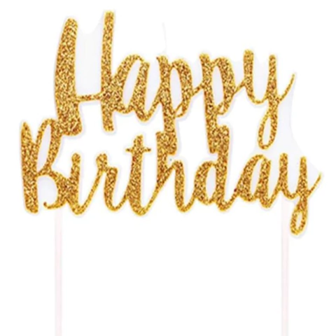 VELA HAPPY BIRTHDAY DOURADO- 01 UNIDADE