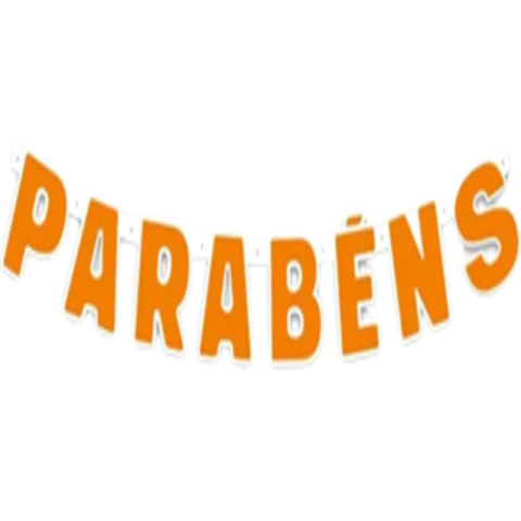 FAIXA PARABÉNS FESTA COLORS LARANJA NEON - 01 UNIDADE