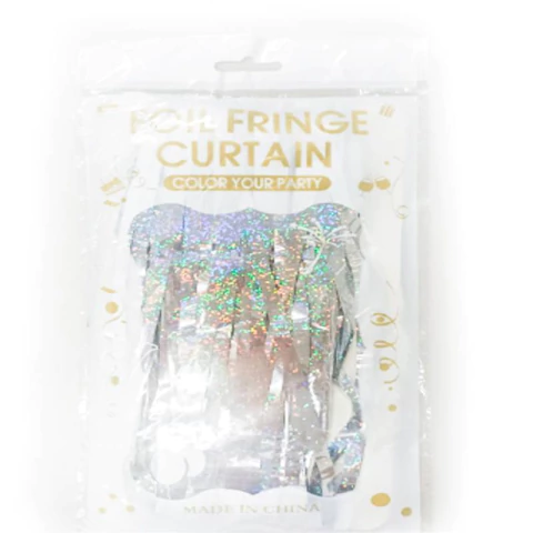 CORTINA DE PLÁSTICO HOLOGRÁFICO 74CMX 2,74 MT PRATA - 01 UNIDADE