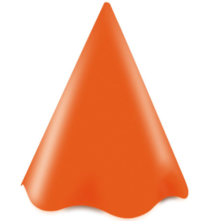 CHAPEU CONE LARANJA FLUOR COM 08 UNIDADES - 01 UNIDADE