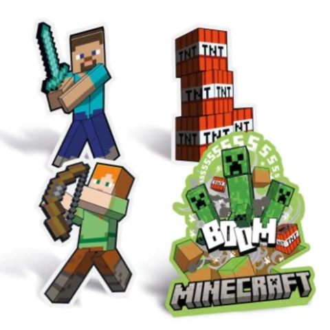 SILHUETA DECORATIVA MINECRAFT COM 04 UNIDADES - 01 UNIDADE