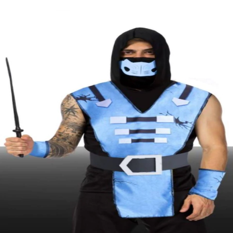 FANTASIA NINJA AZUL ADULTO TAMANHO G - 01 UNIDADE
