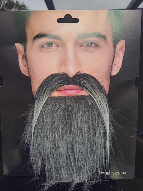 KIT BIGODE E BARBA CINZA - 01 UNIDADE