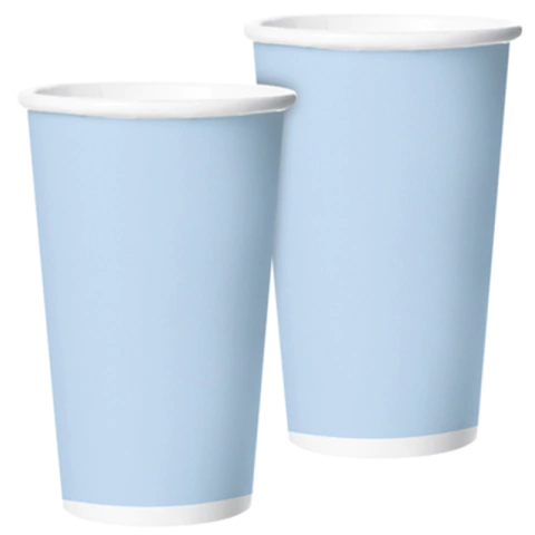 COPO DE PAPEL AZUL BEBÊ 180ML C/8 UNIDADES