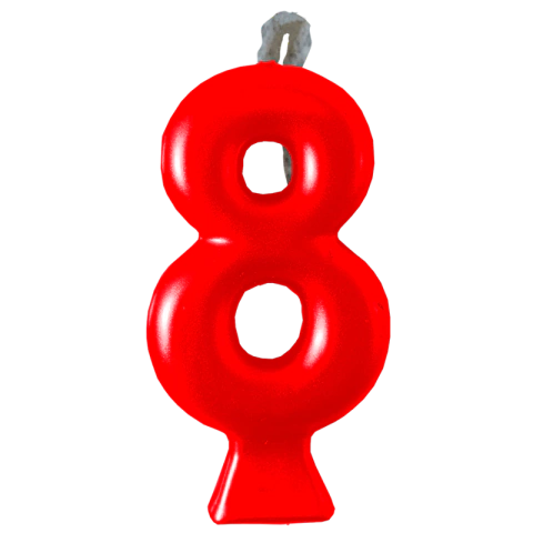 VELA METALLIC VERMELHA N° 8 - 01 UNIDADE