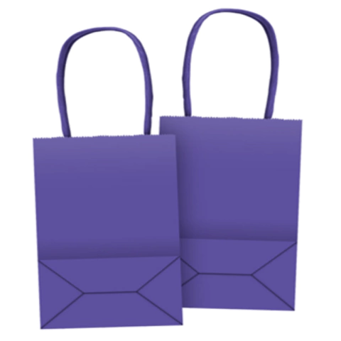 SACOLA DE PAPEL C/ ALÇA VIOLETA - 8 UNIDADES