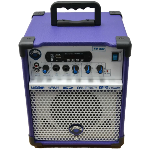 Caixa de Som LEACS Turbox Multiuso 5" 40W TB100 Bluetooth ROXO