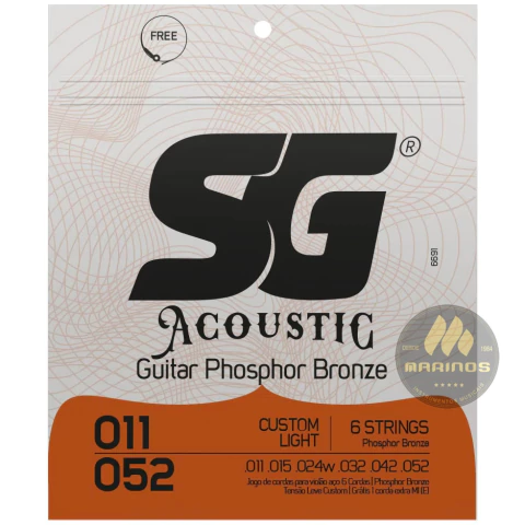 Encordoamento SG Violão Aço Fósforo/Bronze 011 SG6691