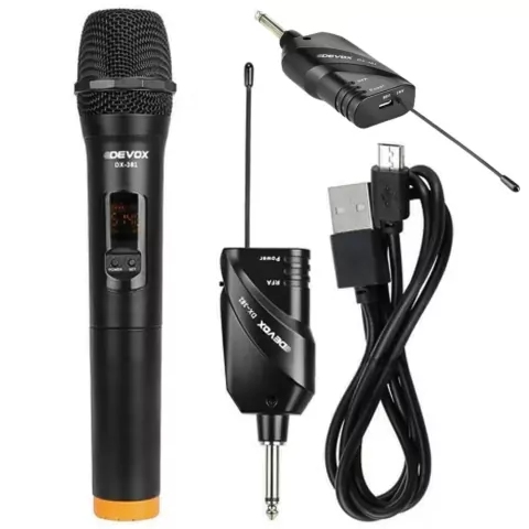 Microfone DEVOX Sem Fio Mão PORTÁTIL DX-381