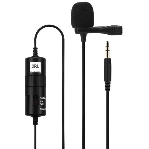 Microfone JBL Com Fio de Lapela a Bateria JBL CSLM20B Preto