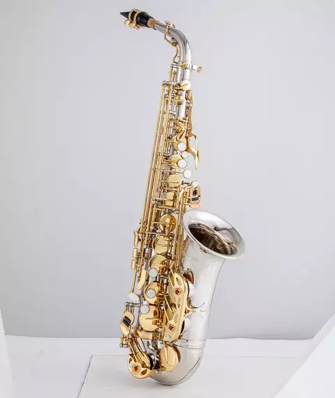 Saxofone Alto Profissional Yanagisawa A-WO37 Níquelado com Chave de Ouro, Estojo + Acessórios Originais Japão