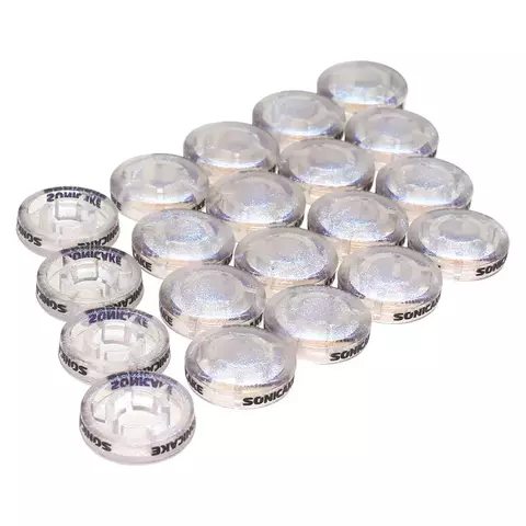 Kit Sonicake 20 Toppers Transparentes para Pedal de Efeitos de Guitarra 10mm Compatível com Pedais com LED Halo