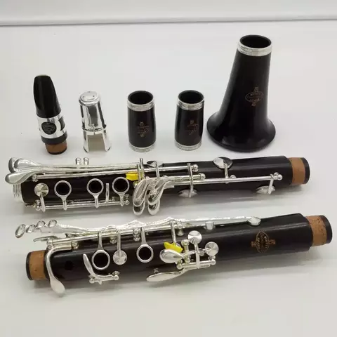 Clarinete Profissional Bb Buffet Crampon France – Ébano, 17 Teclas Banhadas a Prata, Modelo Vintage