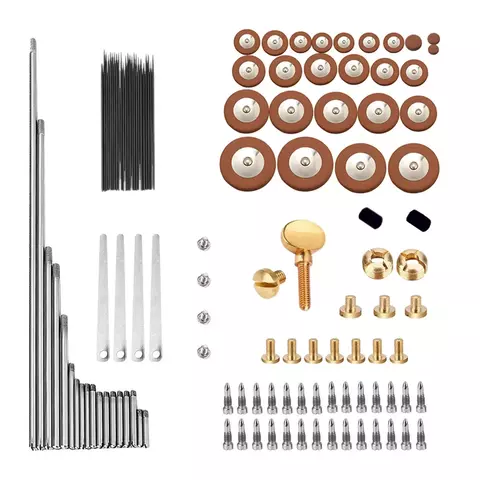 Kit com 119 peças de Reparo para Saxofone Alto com Parafusos, Molas, Sapatilha, Agulha, Porca, Parafuso, Ponte