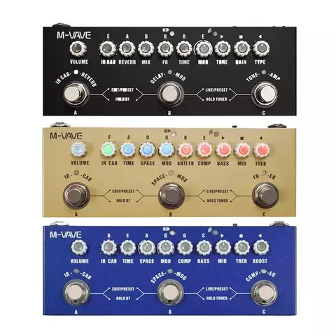 Pedal M-Vave Cube Baby Multi Efeitos para Guitarra, Baixo e Acústico – Recarregável com IR Cab Simulação e Interface USB Gravação