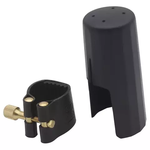 Abraçadeira de Couro com Ressonador para boquilha de Saxofone Alto Soprano Tenor Clarinete com Cobre Boquilha
