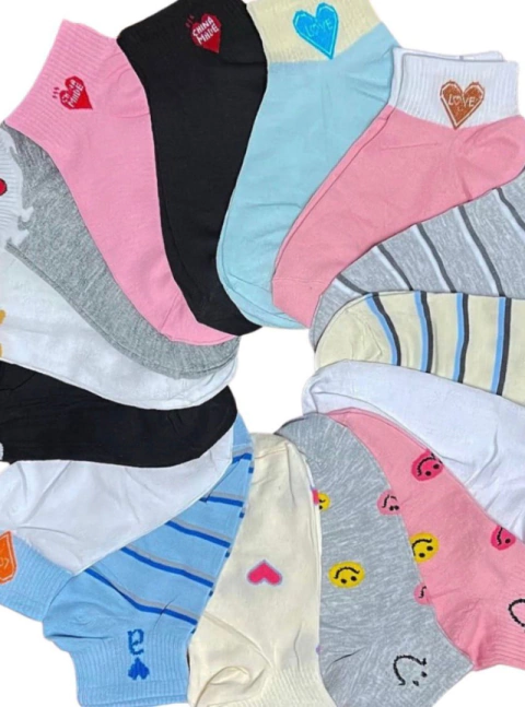 Pacote C/ 12 Pares Meias cano Curto