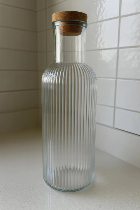 Botella de vidrio con tapa corcho 1lt - comprar online