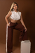 Conjunto Anise, Confeccionado em um sofisticado composê de alfaiataria e jeans