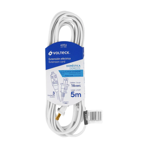 EXTENSION ELECTRICA 5MTS BLANCA VOLTECK 40154 - comprar en línea