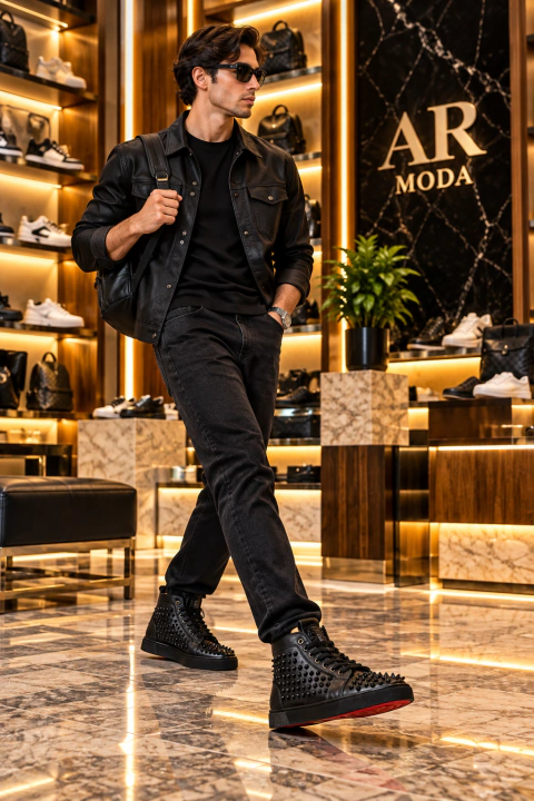 louboutin negro bota