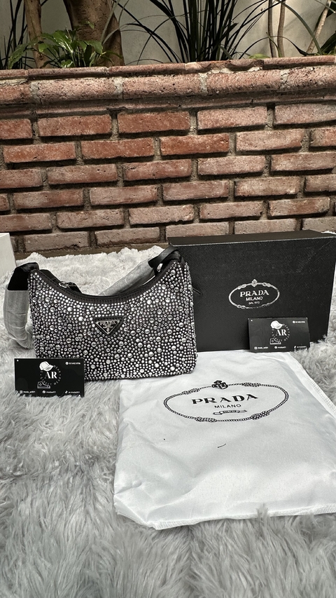 Bolso prada plata brillos 1 - comprar en línea