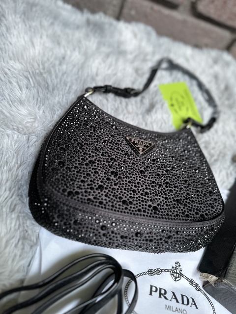 Bolso prada negra brillos - comprar en línea