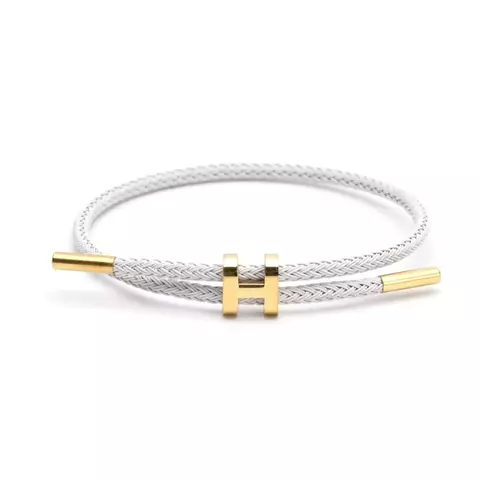 Pulsera H blanco oro - comprar online