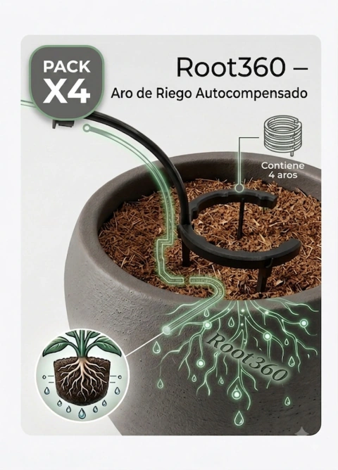 Root360- Aro de riego autocompensado (x 4 Unidades)