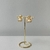 Brinco Folheado a Ouro 18k flor texturizada